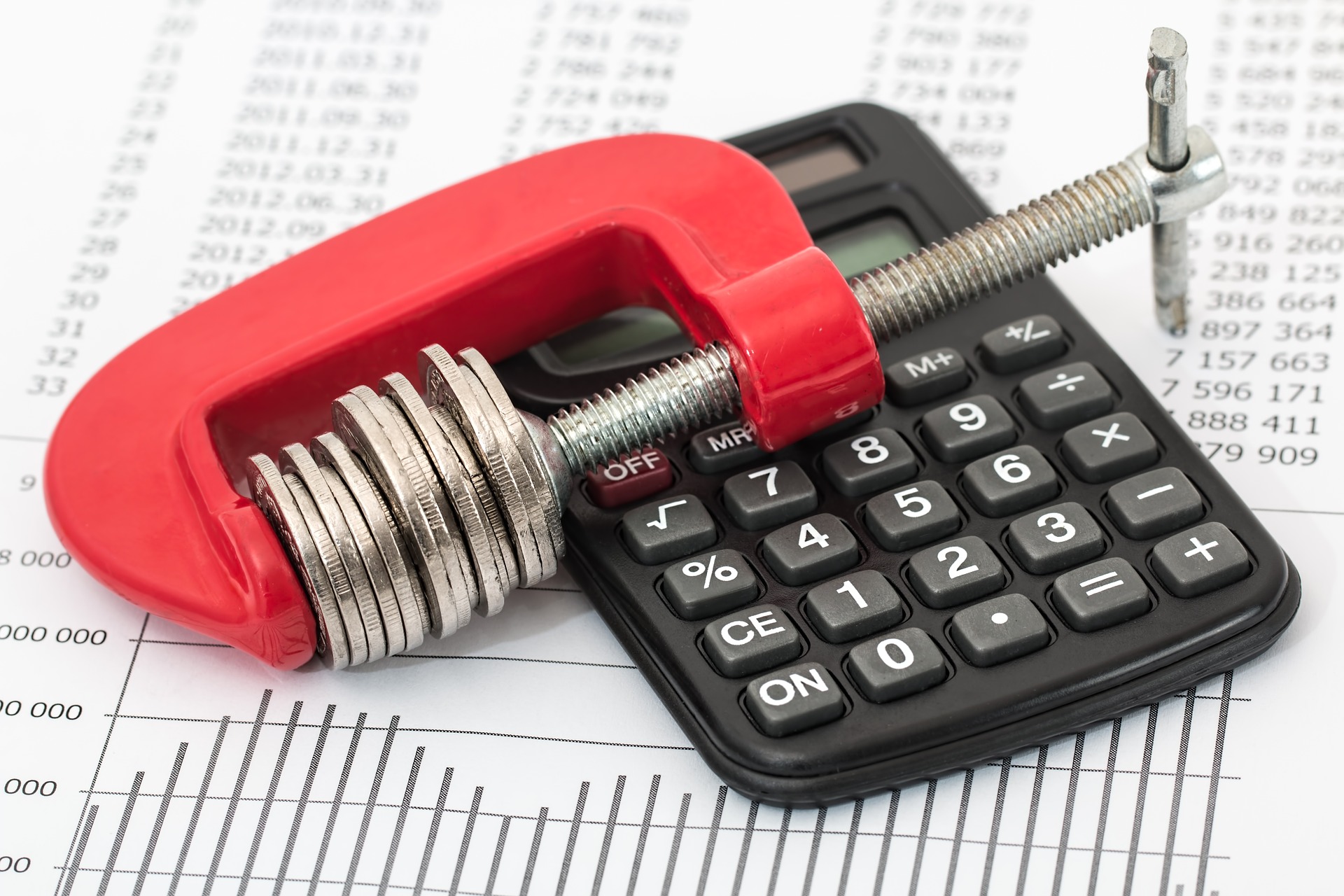 calculator and papers